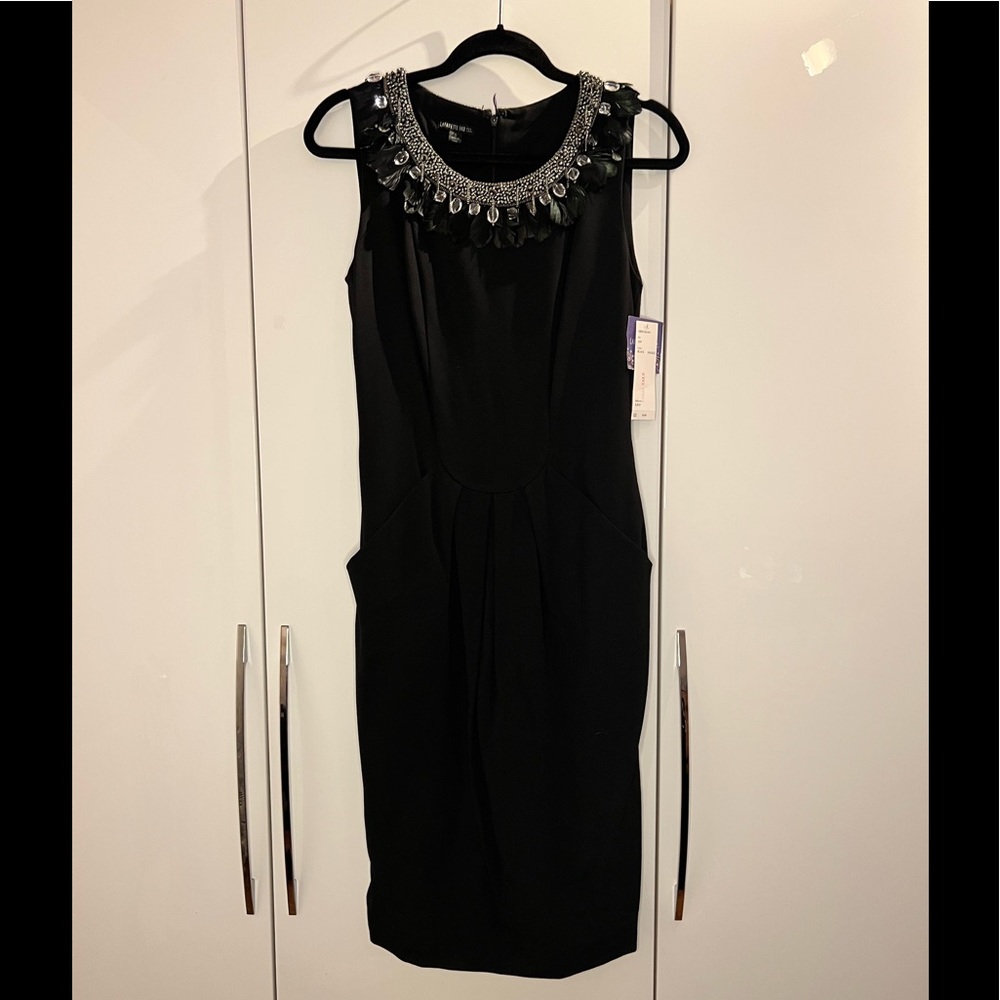 LAfayette HandEmbellished scoop neck dress